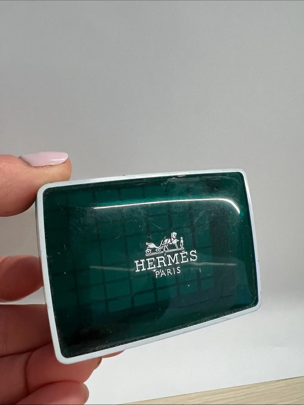 Vintage HERMES Eau d’Orange Verte Scented Soap In Lucite Box Vintage 0.8 oz